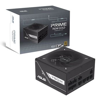 ASUS 750W ASUS Prime Gold PSU, Black, Fully Modular, 80 PLUS Gold, Single Rail, 62A, 135mm DBB Fan, ATX 3.1