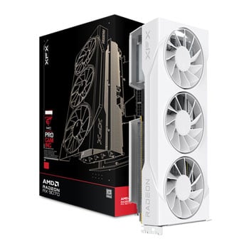 XFX Swift Radeon RX 9070GRE White Triple Fan Gaming 12GB GDDR6 Graphics Card, RDNA 4, 3072 Streams, 2790MHz Boost