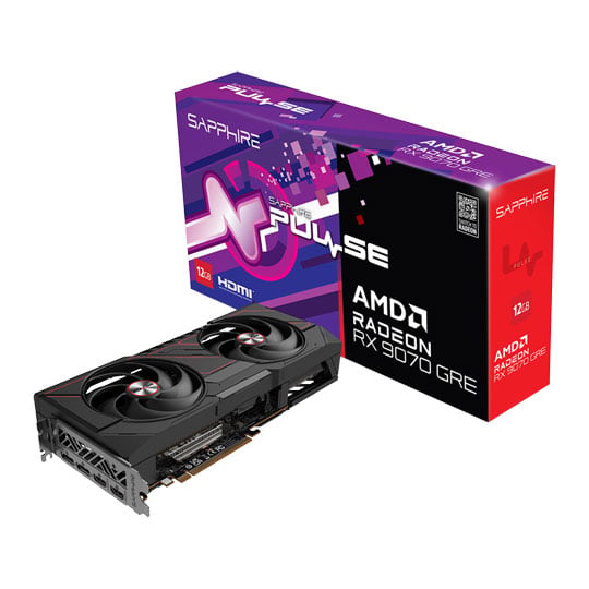 Sapphire Radeon RX 9070 GRE PULSE OC 12GB GDDR6 Graphics Card, RDNA 4, 3072 Streams, 2920 Boost