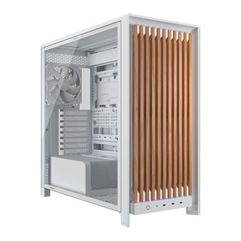 Corsair FRAME 5000D WOOD RS Chassis, Mid Tower, White/Oak, 2x 200mm + 1x 140mm Fans, USB-C, E-ATX - mITX