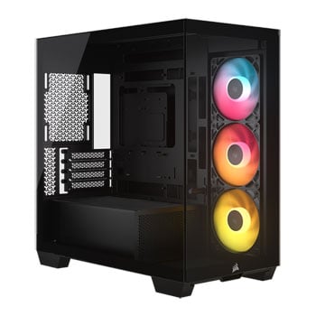 Corsair 2800X RS-R ARGB PC Chassis, MicroATX Tower, Black, 3x RS120-R ARGB Fans, USB-C, Back-Connect, mATX / mITX
