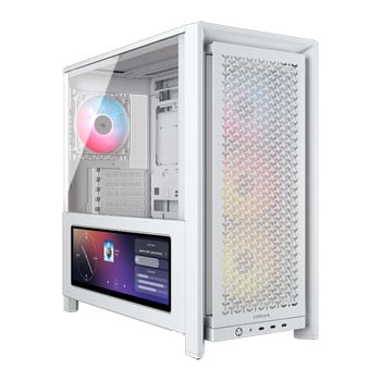 Corsair FRAME 4000D LCD RS ARGB Chassis, Mid Tower, White, 4x ARGB Fans, 14.5" LCD, Back-Connect, E-ATX - mITX