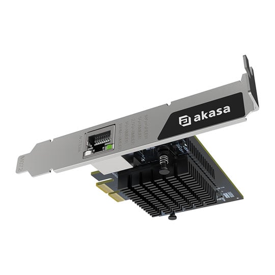 Akasa Single Port Akasa AK-PCCE10-01 Network Card, PCIe 3.0 x2, Wake-on-LAN, IEEE 802.3bz, IEEE 802.3an, 10G / 5G / 2.5G / 1G