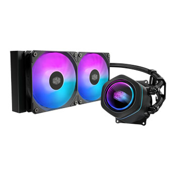 Cooler Master MasterLiquid Core Nex 240 AIO Hydro CPU Cooler, Black, 2 x 120mm ARGB Fans, Infinity Mirror, Intel / AMD