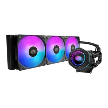 Cooler Master MasterLiquid Core Nex 360 AIO Hydro CPU Cooler, Black, 3 x 120mm ARGB Fans, Infinity Mirror, Intel / AMD