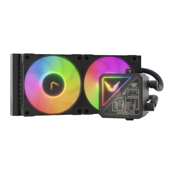 Valkyrie V240 Lite ARGB LCD AIO Hydro CPU Cooler, Black, 2 x 120mm B12 fans, 3.5" IPS LCD, Intel / AMD