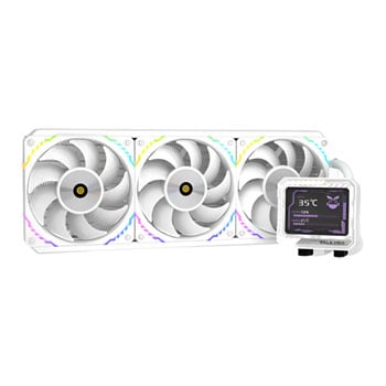 Valkyrie V360 LCD AIO Hydro CPU Cooler, White, 3 x 120mm S12 fans, 3.5" IPS LCD, Intel / AMD