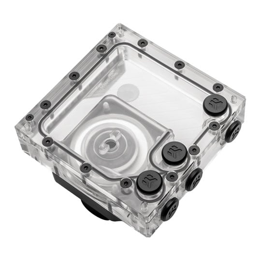 EK Refurbished 120mm EK-Quantum Kinetic³ FLT 120 D5 Reservoir Body, Plexi, D-RGB, 1x 120mm Fan Mount, 9x G1/4" Ports