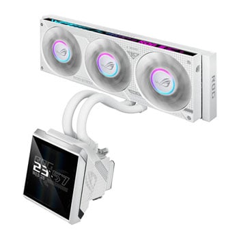ASUS ROG STRIX SLC IV 360 ARGB LCD AIO Hydro CPU Cooler, White, 5.08" LCD Screen, 3x 120mm Integrated Fans, Intel / AMD