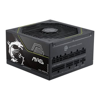 MSI 1200W MSI MAG A1200PLS PCIE5 PSU, Black, Fully Modular, 80 PLUS Platinum, Single Rail, 100A, 135mm FDB Fan, ATX 3.1