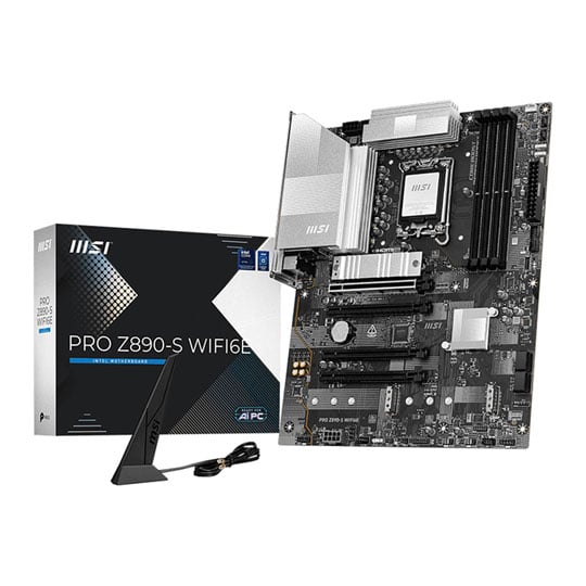 MSI PRO Z890-S WIFI6E, Intel Z890, LGA1851, DDR5, PCIe 5.0, 3x M.2, 2.5 GbE, WiFi6E, USB 3.2, ATX