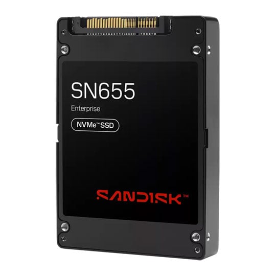 SanDisk 61.44TB SanDisk SN655 NVMe SSD, U.3 (15mm), PCIe 4.0 (x4), 4300MB/s Read, 3150MB/s Write, 890k / 29k IOPS