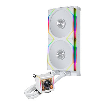 Lian Li Refurbished Lian Li Galahad II LCD 280mm AIO Liquid CPU Cooler, White, 2x 140mm UNI FAN TL, Aluminium, L-Connect 3