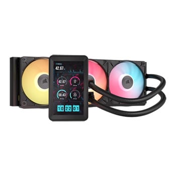 Corsair iCUE LINK TITAN II 360 RX LCD Cooler, Black, 1x 360mm RX360 II Fan, 5" LCD Display, Aluminium/Copper, AMD/Intel