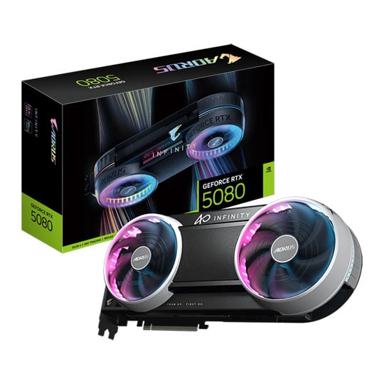 Gigabyte AORUS NVIDIA GeForce RTX 5080 INFINITY 16GB GDDR7 Ray-Tracing Graphics Card, DLSS 4, 10752 Cores, 2805 MHz