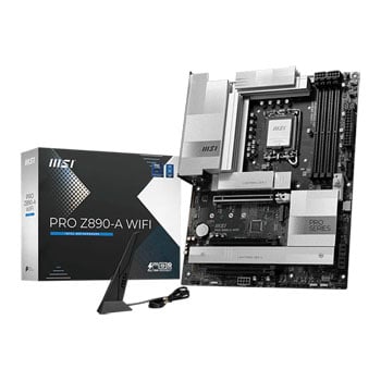 MSI PRO Z890-A Wi-Fi, Intel Z890, 1851, DDR5, PCIe 5.0, 4 x M.2, 5GbE, Wi-Fi 7, USB 3.2, Intel XMP, ATX