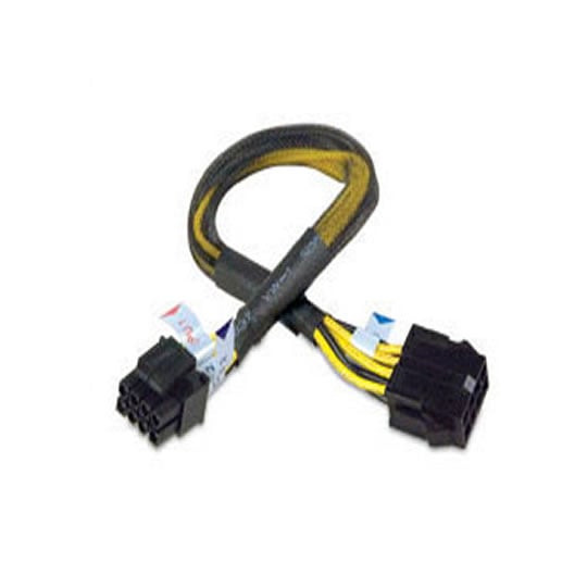 Akasa 30cm Akasa AK-CB8-8-EXT 8-pin to 8-pin ATX12V PSU Extension Cable, Female to Male, Black/Yellow, Black Mesh Sleeve
